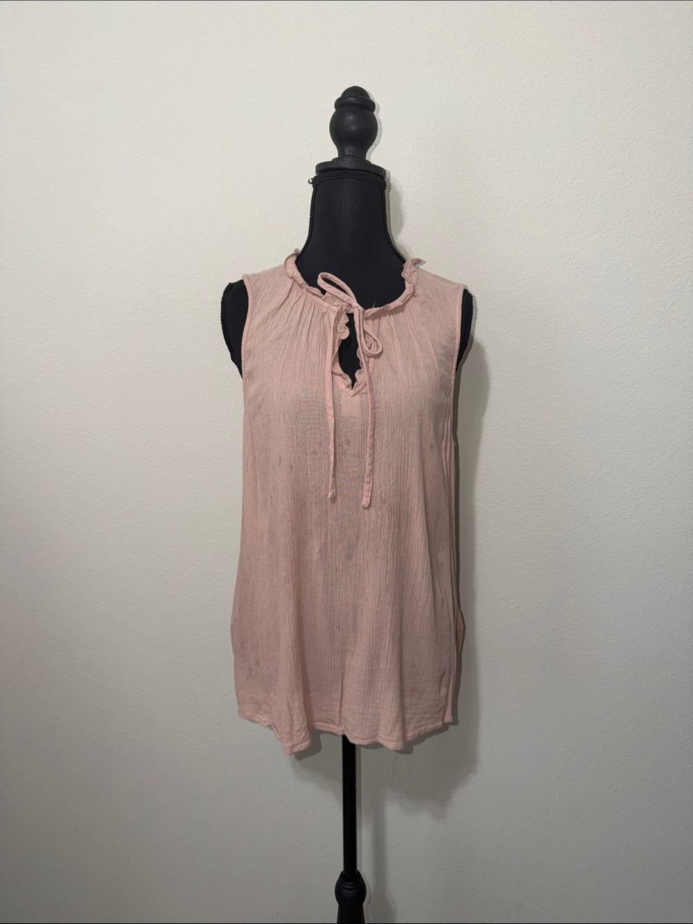 Caslon Blush Pink Tie-Neck Sleeveless Tank